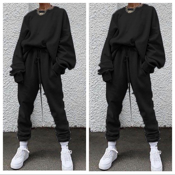 ShopEvelynne Pants - #36 Chic Cotton Black Lounge Set